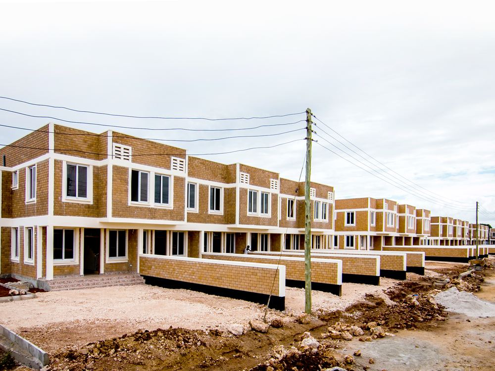 Completed residential apartment blocks at Mwongozo