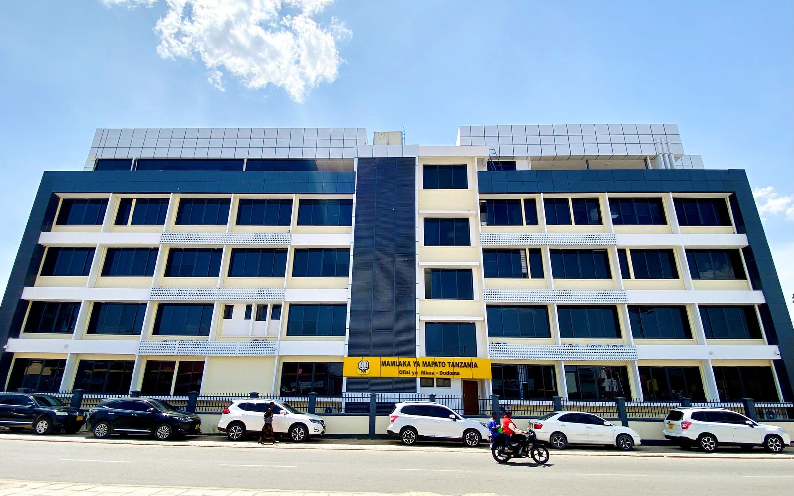 Full frontal elevation of the rehabilitated TRA Dodoma Regional Office
