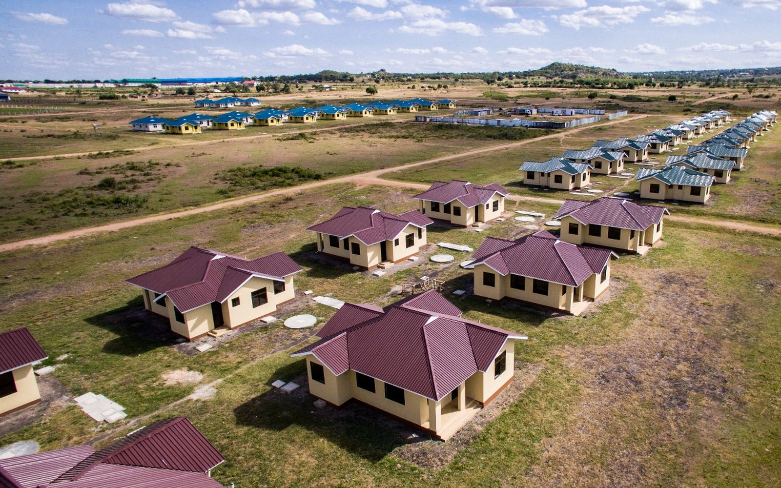 Aerial view of completed affordable housing units at Isangijo, Kiseke in Mwanza
